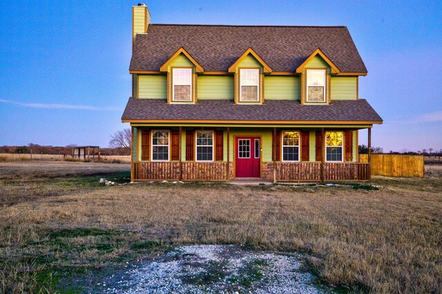 view of front of home with covered porch