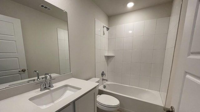 4208 Lucy Ln, Sherman, TX 75090 - bathroom featuring toilet, shower / bathtub combination, and vanity