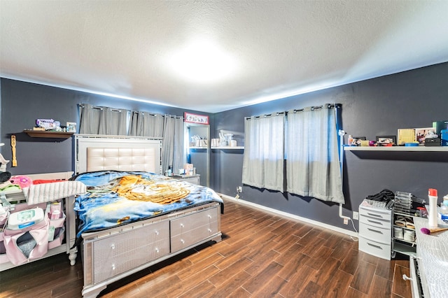 bedroom featuring a textured ceiling