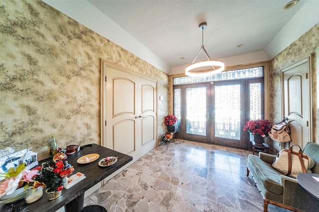 dining area featuring french doors