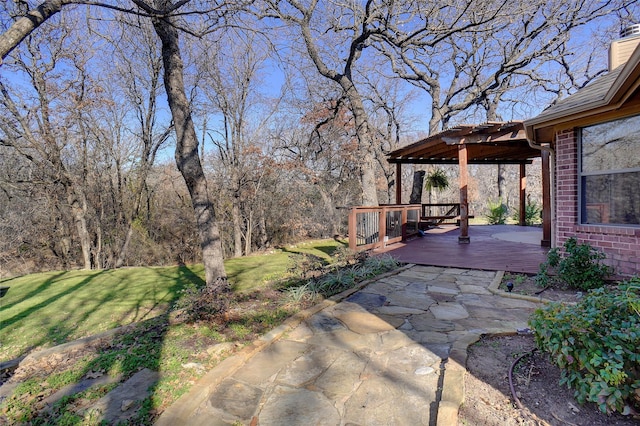 view of patio featuring a deck