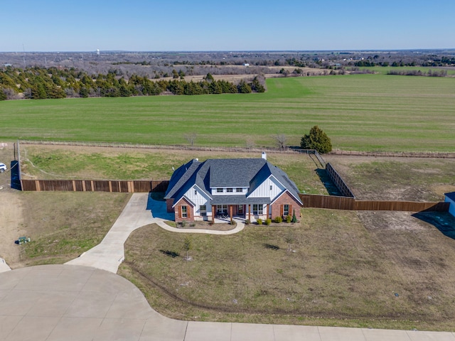 drone / aerial view featuring a rural view