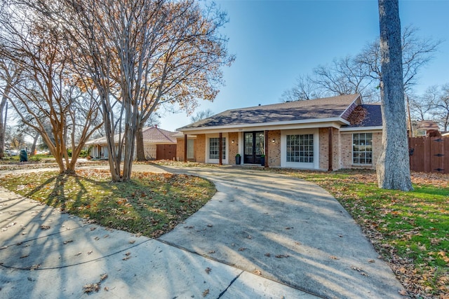 view of single story home