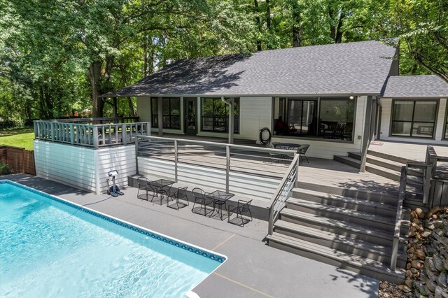 view of pool featuring a deck