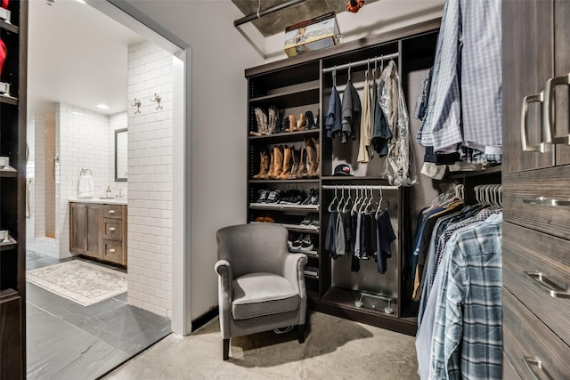 spacious closet with sink