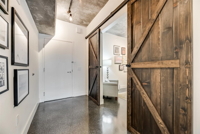 hall with a barn door