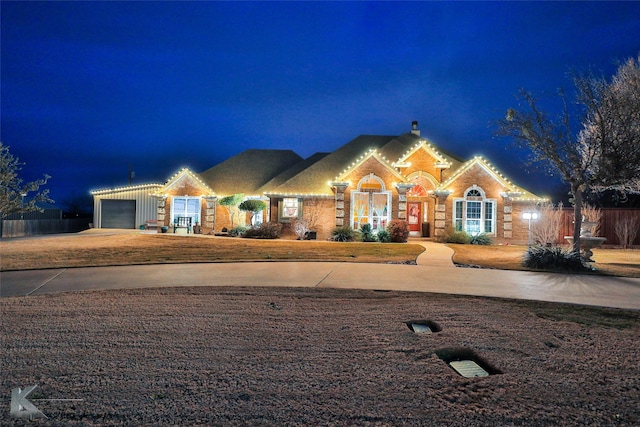 view of front of home featuring a garage