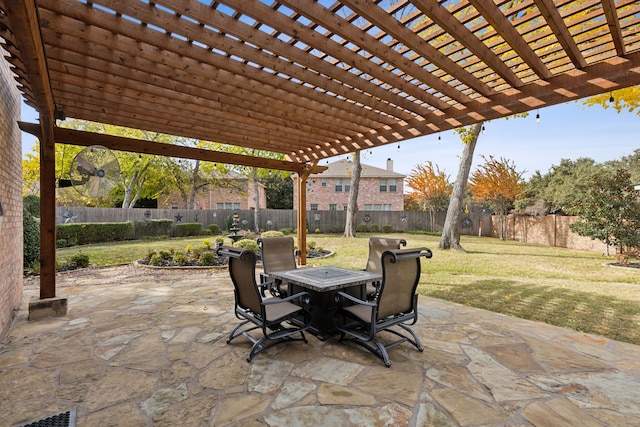 view of patio / terrace with a pergola