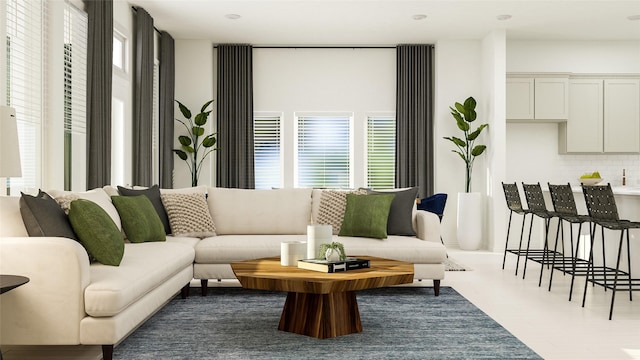 living room featuring wood-type flooring