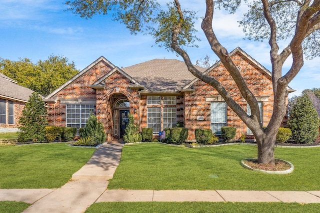 view of front of property featuring a front yard