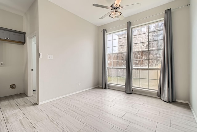 spare room featuring ceiling fan