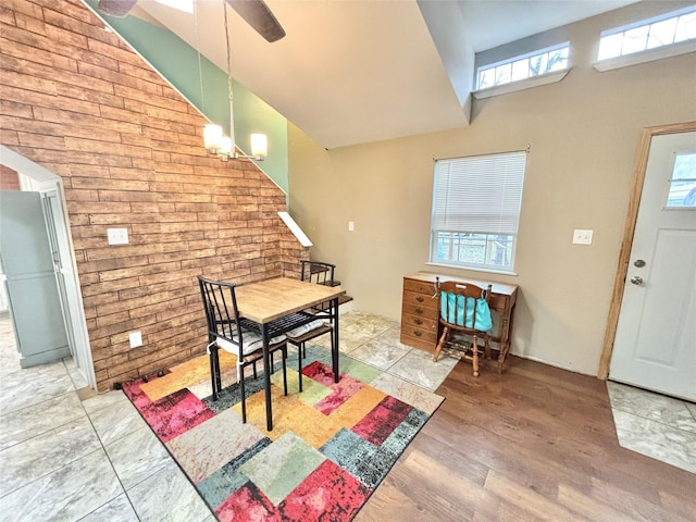 dining room featuring a notable chandelier