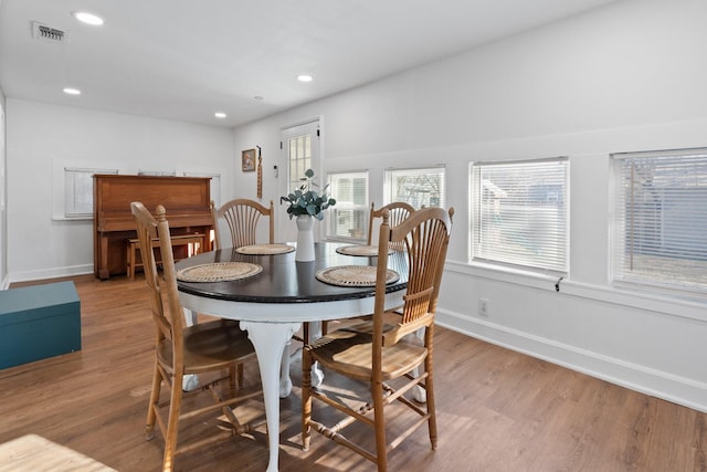 dining area featuring light hardwood / wood-style floors