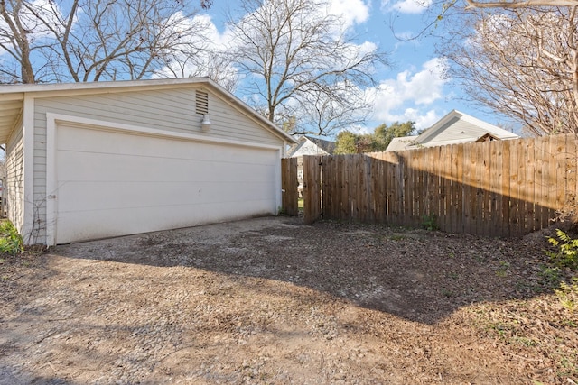 view of garage