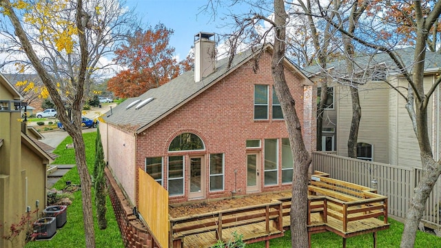 back of property with central air condition unit