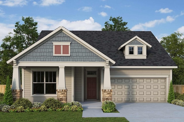 craftsman house featuring a garage