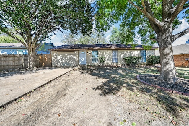 exterior space with a garage