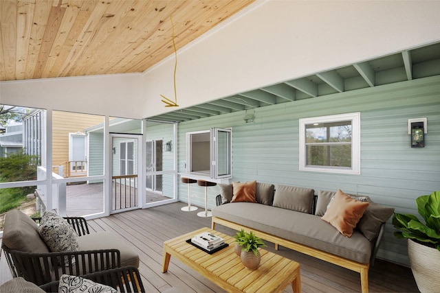 deck featuring an outdoor hangout area