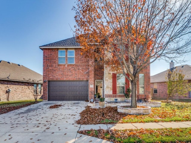 view of front of house with a garage