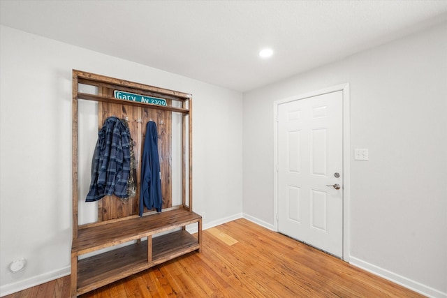 mudroom featuring hardwood / wood-style flooring