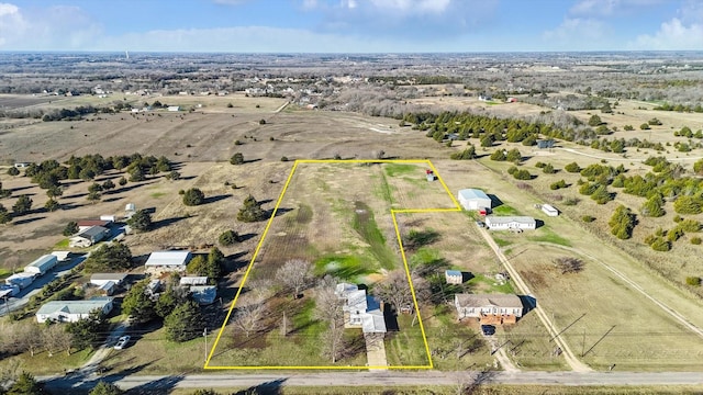 drone / aerial view featuring a rural view