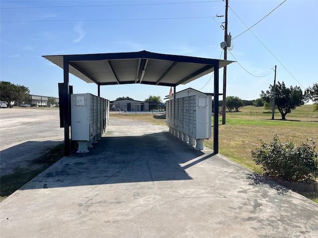 exterior space with a mail area