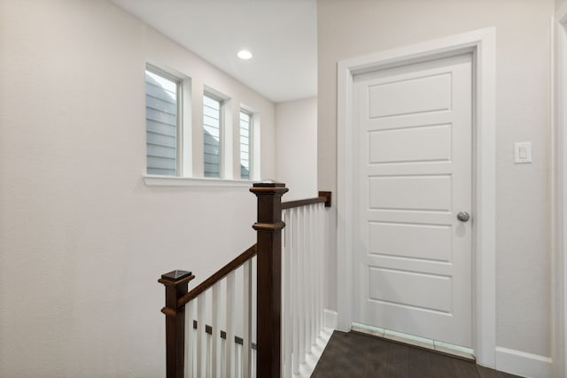 hall featuring dark hardwood / wood-style flooring