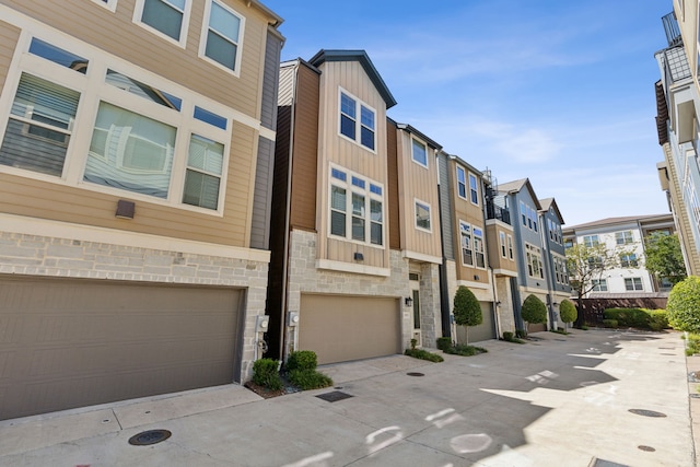 exterior space featuring a garage