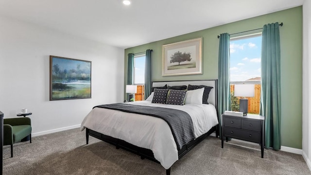 bedroom featuring carpet