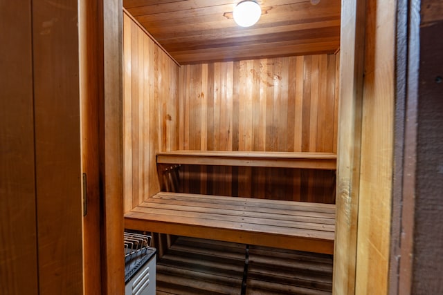 view of sauna