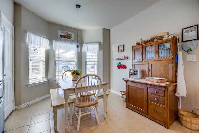 view of tiled dining space