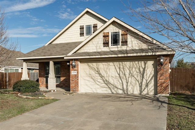 view of front facade featuring a garage