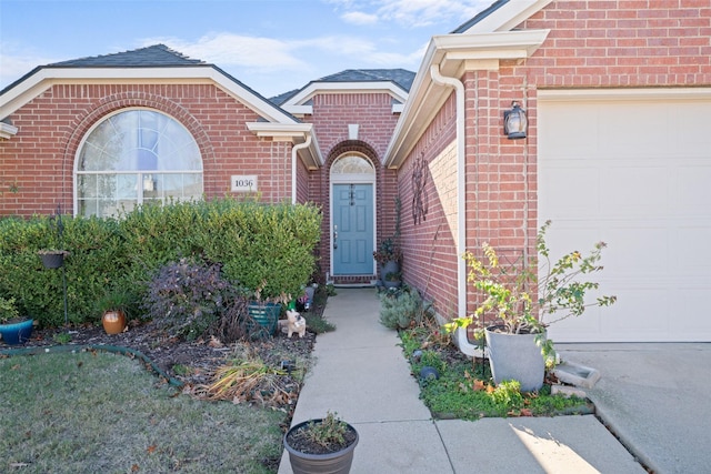 property entrance featuring a garage