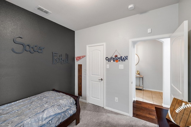 bedroom with carpet floors