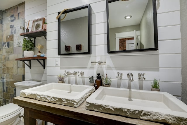 405 Hubbard, Josephine, TX 75173 - bathroom with vanity, toilet, and walk in shower