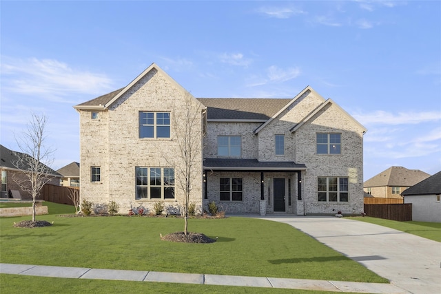 view of front of property with a front yard