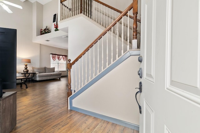 foyer entrance featuring hardwood / wood-style floors