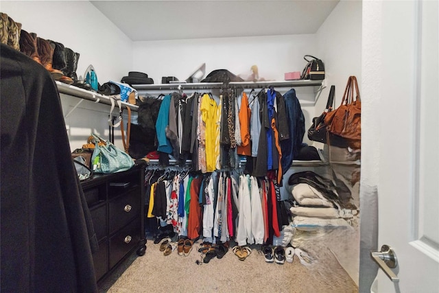 spacious closet with carpet