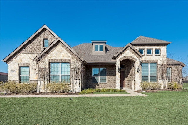 view of front facade with a front yard