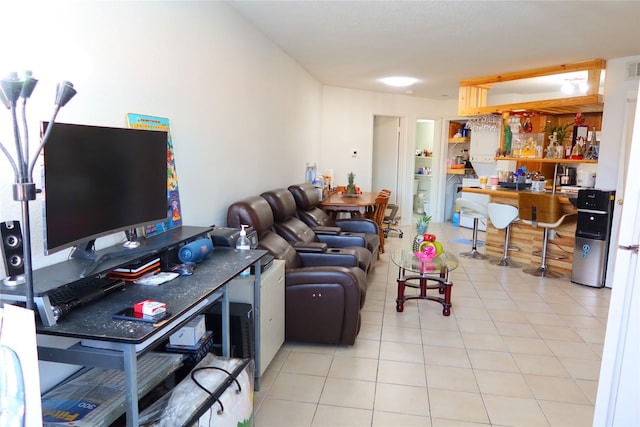 view of tiled living room