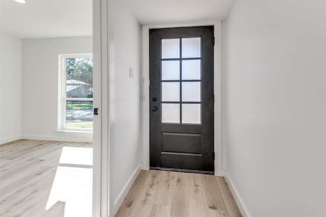 entryway with light wood-type flooring