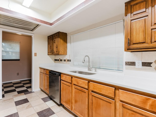 kitchen with sink and dishwasher