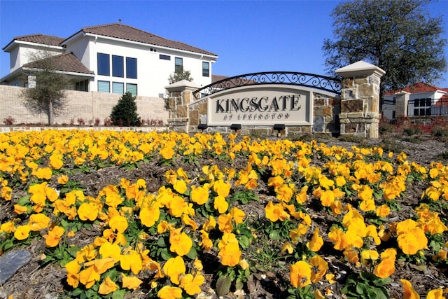 view of community sign