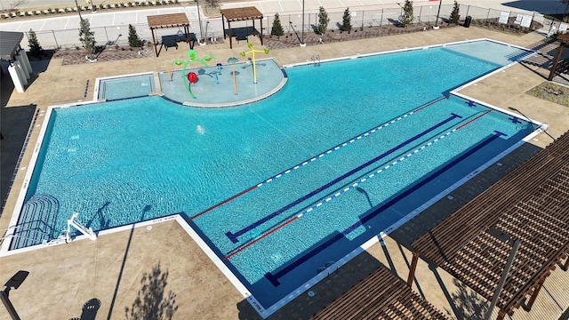 view of pool featuring a patio area