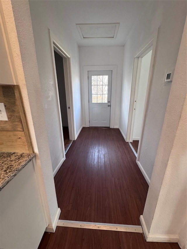 entryway featuring dark wood-type flooring