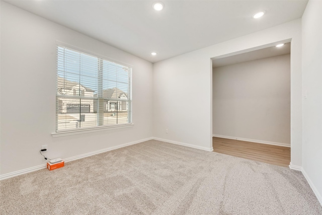 view of carpeted spare room