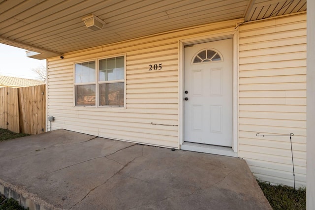 view of doorway to property