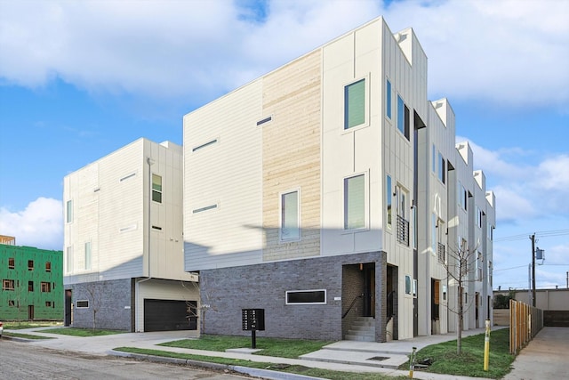 view of building exterior with a garage