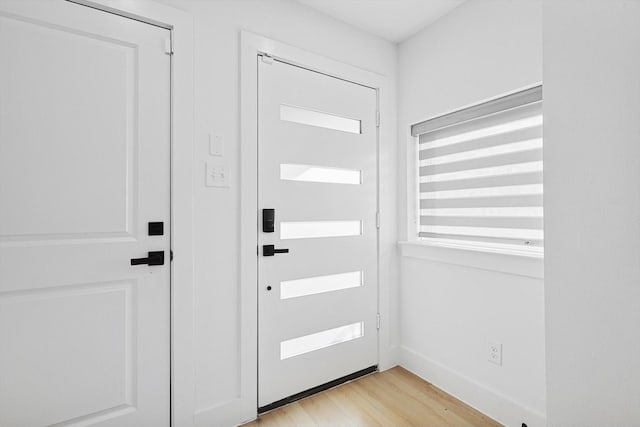 doorway featuring light wood-type flooring