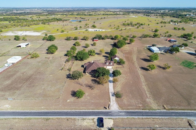 aerial view with a rural view